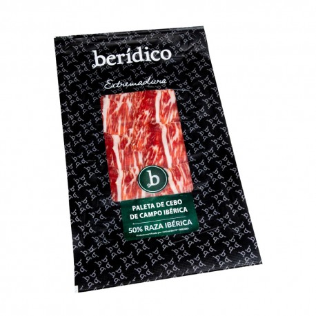 Hand-sliced Cebo Campo Iberian Shoulder from Extremadura BERÍDICO 100g.