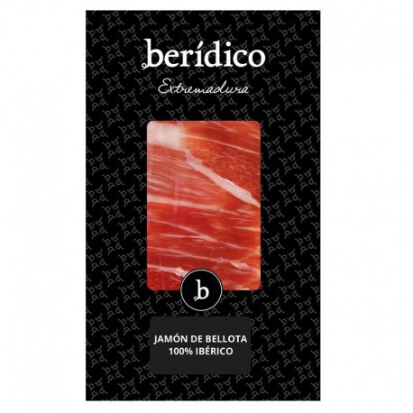 Loncheado a mano Jamón Ibérico 100% Bellota  Dehesa Extremadura 100g. BERÍDICO