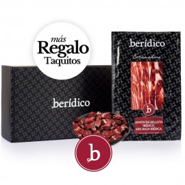 Set of 18 packs of sliced Acorn-fed Iberian Ham from Extremadura (100gr.) + 80 gr. of minced BERÍDICO